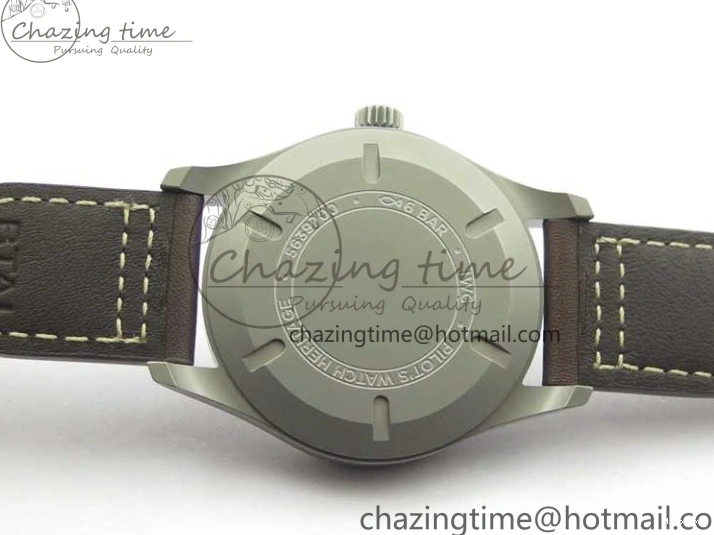 MIROTIME 0323 Mark XVIII IW327006 Titanium V7F 1:1 Best Edition Black Dial on Brown Leather Strap A Attractive 7080